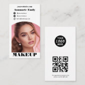 Moderne boog make-up foto qr code logo visitekaartje (Voorkant / Achterkant)
