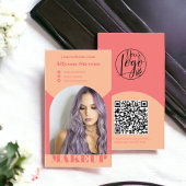 Moderne boog make-up perzik foto qr code logo visitekaartje