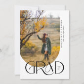 Moderne boog minimalistische foto afstudeerfeest kaart (Voorkant)