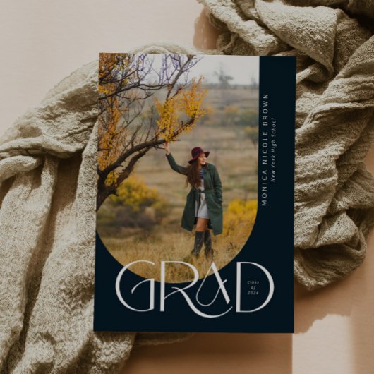 Moderne boog minimalistische foto afstudeerfeest kaart