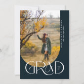 Moderne boog minimalistische foto afstudeerfeest kaart (Voorkant)