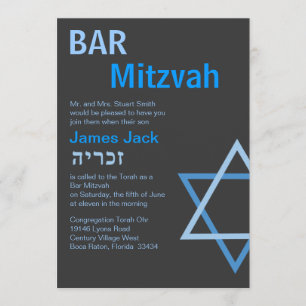 Moderne boog Mitzvah-invasie met H - Gepersonalise Kaart
