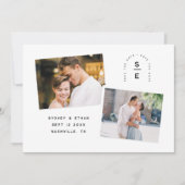Moderne boog Monogram Foto opslaan van de datum Save The Date (Voorkant)