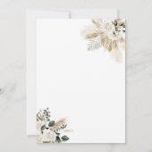 moderne boog pampas groen wedding uitnodiging (Achterkant)