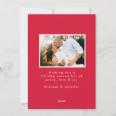 Moderne boog Rood en Wit 2 Foto Feestdagenkaart (Achterkant)