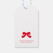 Moderne Boog Roze Rode Kerstboom Cadeaulabel (Achterkant)
