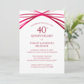Moderne Boog Ruby 40-jarig Huwelijksjubileum Feest Kaart (Staand voorkant)