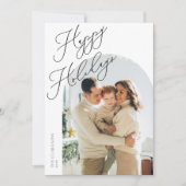 Moderne Boog Script Vakantie Feestdagenkaart (Voorkant)