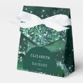 Moderne Boog Smaragdgroene Agaat Glitters Bedankdoosjes (Voorkant Zijde)
