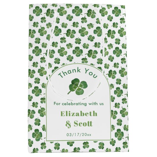 Moderne boog St. Patricks Day trouwfeest cadeautje Medium Cadeauzakje (Voorkant)