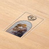 Moderne Boog Stijl Foto Monogram Huwelijk Acryl Uitnodigingen (Laagn)