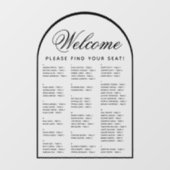 Moderne boog Transparant Alfabetisch Zitschema Raamsticker (Vel)