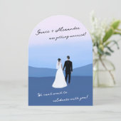 Moderne boog trouwkaart kaart (Staand voorkant)