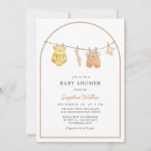 Moderne boog Waterverf eenvoudige kleding Baby sho Kaart (Voorkant)