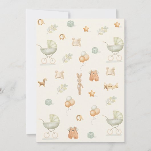 Moderne Boog Waterverf Eenvoudige Kleren Baby Show Kaart (Achterkant)