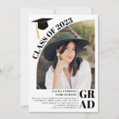 Moderne boog wit 5 foto's afstuderen kaart (Voorkant)