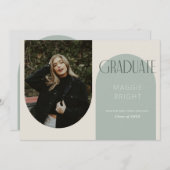 Moderne boogboho afstuderen aankondiging open huis (Voorkant / Achterkant)