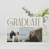 Moderne boogboho afstuderen aankondiging open huis (Staand voorkant)