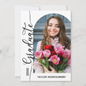 Moderne boogfoto afstudeerfeest kaart (Voorkant)