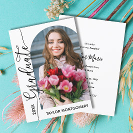 Moderne boogfoto afstudeerfeest kaart