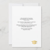 Moderne boogfoto afstuderen goud zwart afstuderen aankondiging (Achterkant)