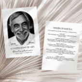 Moderne boogfoto begrafenis of herdenkingsdienst programmakaart