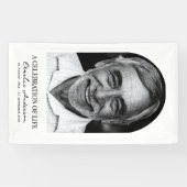 Moderne boogfoto begrafenis of herdenkingsdienst spandoek (Horizontaal)