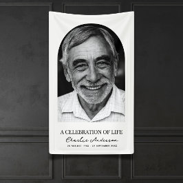 Moderne boogfoto begrafenis of herdenkingsdienst spandoek