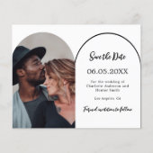 Moderne boogfoto bruiloft Save the Date Flyer (Voorkant)