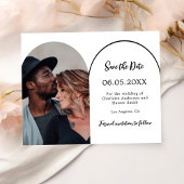 Moderne boogfoto bruiloft Save the Date Flyer