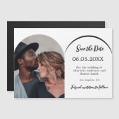 Moderne boogfoto bruiloft Save the Date magneet Magnetische Uitnodiging (Voorkant / Achterkant)