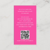 Moderne boogfoto dunne rand QR code hot pink Visitekaartje (Achterkant)