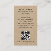 Moderne boogfoto dunne rand QR code Kraft papier Visitekaartje (Achterkant)