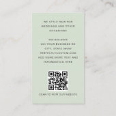 Moderne boogfoto dunne rand QR-code licht groen Visitekaartje (Achterkant)