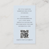 Moderne boogfoto dunne rand QR-code lichtblauw Visitekaartje (Achterkant)