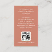 Moderne boogfoto dunne rand QR-code terracotta Visitekaartje (Achterkant)