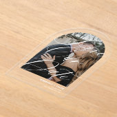 Moderne boogfoto elegante bruiloft opslaan van de  acryl uitnodigingen (Laagn)