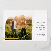 Moderne boogfoto elegante kerst folie feestdagenkaart (Voorkant)