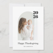 Moderne boogfoto Thanksgiving Kaart (Voorkant)