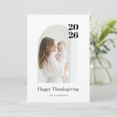 Moderne boogfoto Thanksgiving Kaart (Staand voorkant)