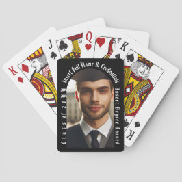 Moderne boogfoto, zwart-wit Afstuderen Pokerkaarten