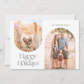 Moderne boogframe-collage Minimalistische foto Feestdagenkaart (Voorkant)