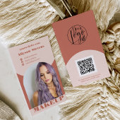 Moderne boogmake-up boho foto qr code logo visitekaartje