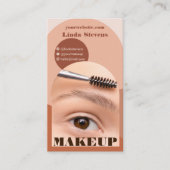 Moderne boogmake-up boho foto qr code logo visitekaartje (Voorkant)