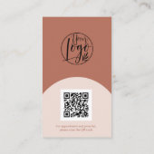 Moderne boogmake-up boho foto qr code logo visitekaartje (Achterkant)