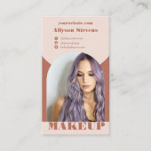 Moderne boogmake-up boho foto qr code logo visitekaartje (Voorkant)