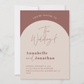 Moderne boogroestgroene scriptfotobruiloft kaart (Voorkant)