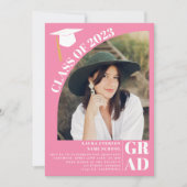 Moderne boogroze 5 foto's afstuderen kaart (Voorkant)