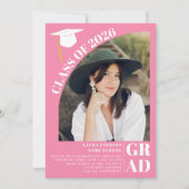 Moderne boogroze 5 foto's afstuderen kaart (Voorkant)