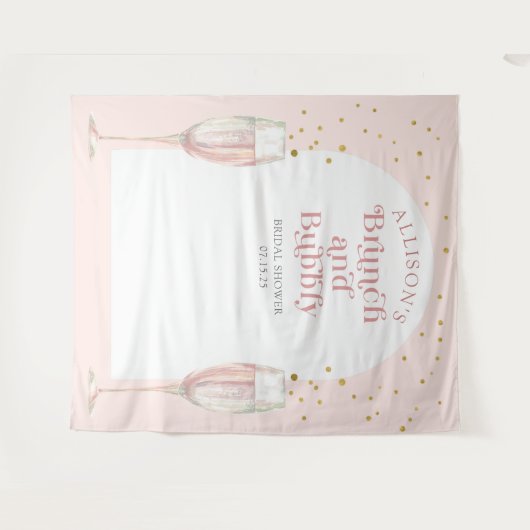 Moderne boogroze brunch en bruine achtergrond wandkleed (Voorkant (horizontaal))